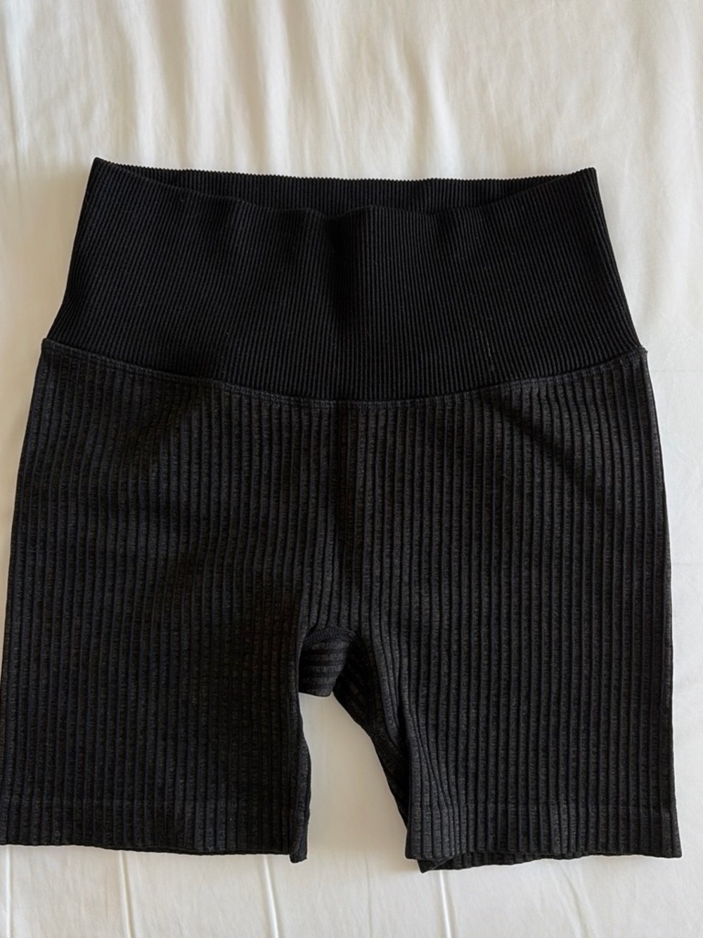 JoyLab Black Ribbed High-Waist Bike Shorts